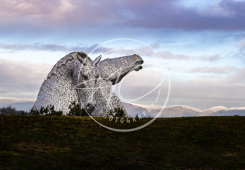 The Kelpies in winter